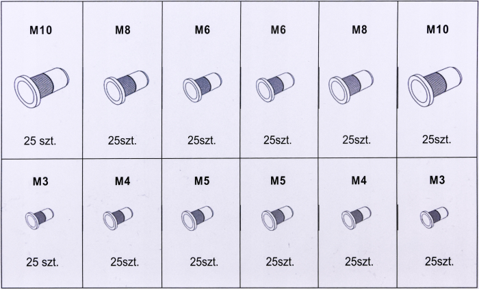 Set de 300 nituri filetate  M3-M10 [2]