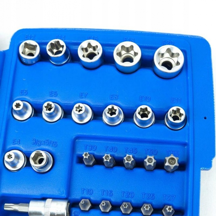 Set de 34 tubulare chei torx din otel CrV, in cutie de depozitare SN1834 [3]