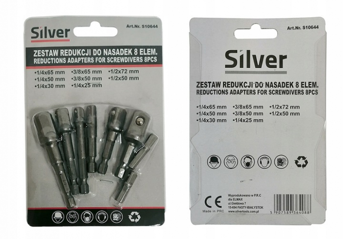 Set de 8 adaptoare bormasina pentru chei tubulare 1/4 ", 3/8", 1/2 " [4]