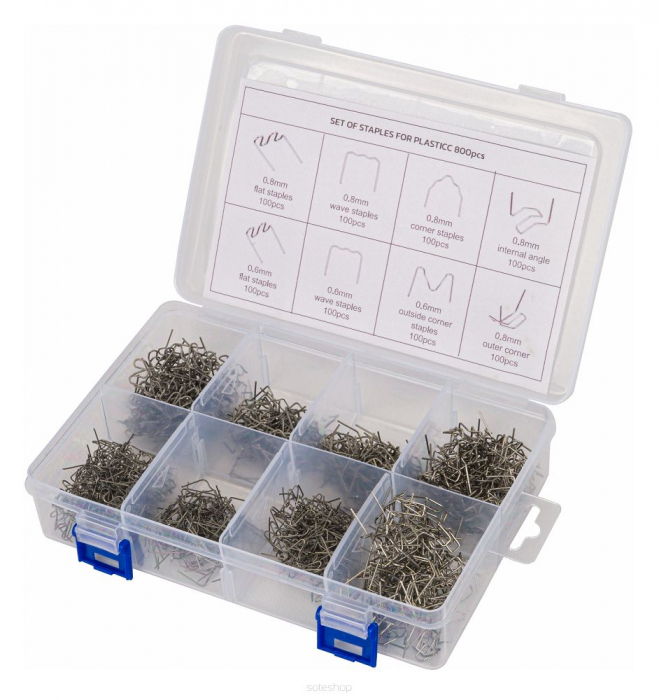 Set de 800 capse varfuri pentru sudura in plastic diferite modele  in cutie [9]