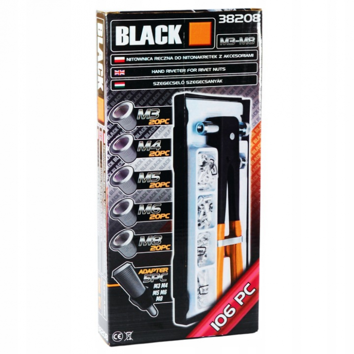 Set de nituitor manual si nituri metric M3-M8 106 buc [4]