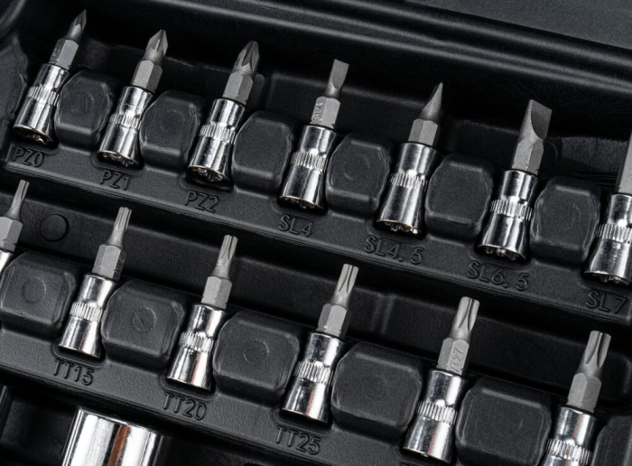 Set Profesional de Chei Tubulare si Combinate Powermat , 216 Piese, Otel CrV, Clichete 1/2, 3/8 si 1/4, Valiza cu Inchizatori Metalice [2]