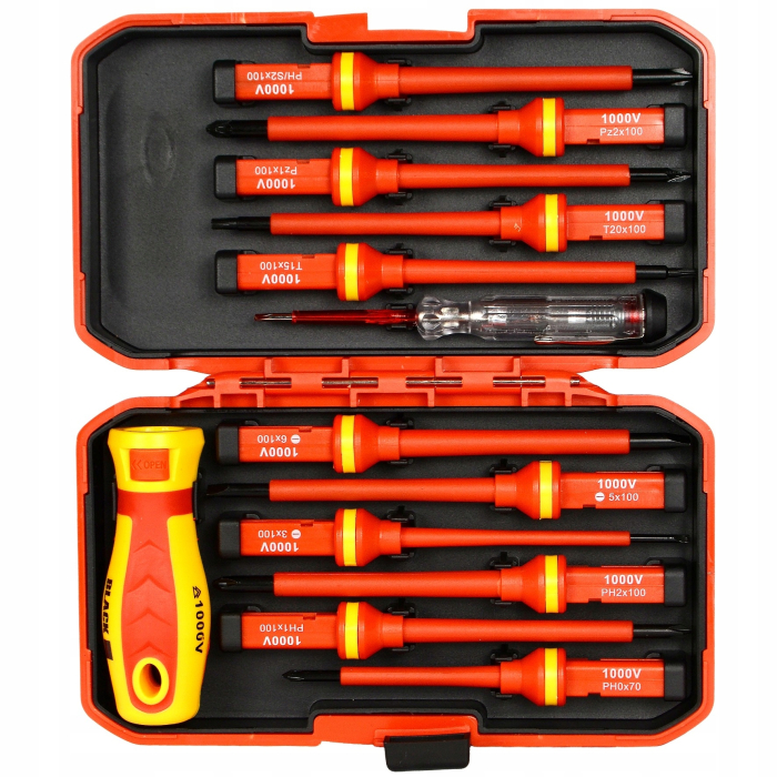 Set Surubelnite Izolate Profesionale VDE, 13 Piese, 1000V, Negru, cu Schimbare Rapida QUICK SWAP si Trusa Compacta [10]
