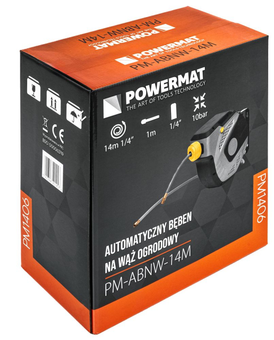 Tambur automat Powermat 14m – organizează-ți sculele, pliază furtunul instant și lucrează fără efort în atelier sau grădină! [7]