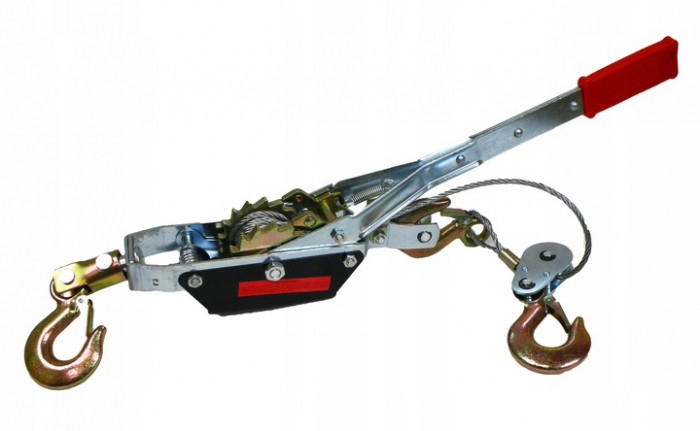 Troliu 4 tone sarcina, cu doua carlige cablu de 6 mm, lungime 2,5 metri [2]