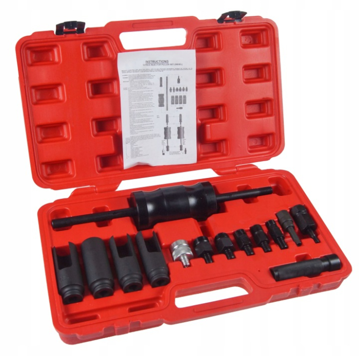 Trusa Extractoare Injectoare Inertiale Common Rail BLACK, Ciocan Culisant 3.6 kg, 7 Adaptoare Delphi, Bosch, Denso, Siemens, 4 Tubulare Speciale CRV, Articulatie Sferica, Cod Producator 14044 [3]