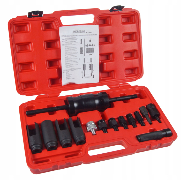 Trusa Extractoare Injectoare Inertiale Common Rail BLACK, Ciocan Culisant 3.6 kg, 7 Adaptoare Delphi, Bosch, Denso, Siemens, 4 Tubulare Speciale CRV, Articulatie Sferica, Cod Producator 14044 [2]