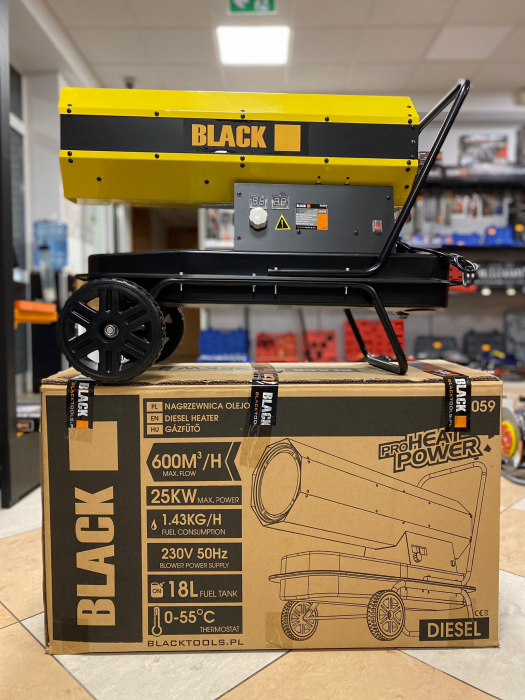 Tun de caldura cu roti pe motorina de 25KW, rezervor 18L [2]