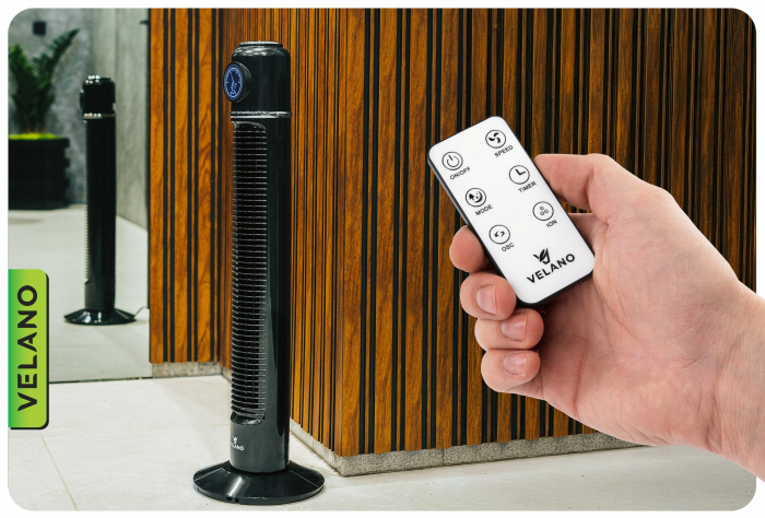 Ventilator Coloana Electric Velano 230V/50Hz, 50W, Oscilatie, Telecomanda, Cablu 1.6m Timer pana la 12 ore, 3 Viteze de Ventilare si 3 Tipuri de Flux de Aer [6]