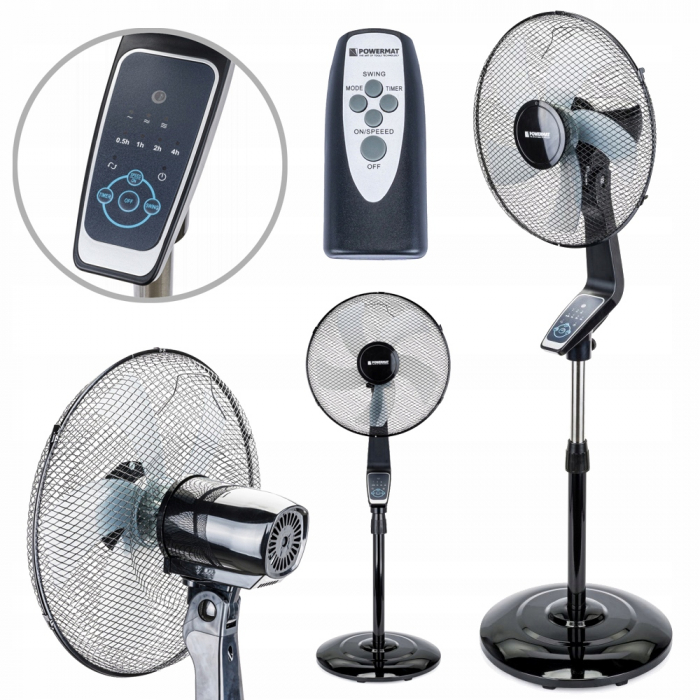 Ventilator de podea  75W  230V   3 viteze telecomanda temporizator diametru ventilator:  40 cm [5]
