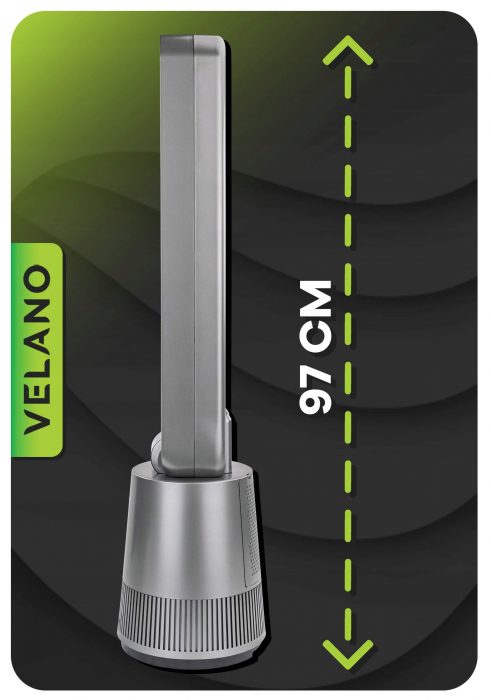 Ventilator Fara Pale Velano 60W cu Ionizare - 3 Viteze, 3 Moduri, Timer 15h, Telecomanda si Oscilatie - Aer Purificat si Racorire Eleganta [7]