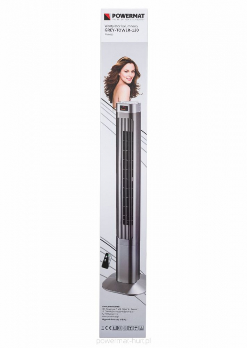 Ventilator vertical oscilant cu telecomandă silențios   3 tipuri de viteze  argintiu/gri [2]