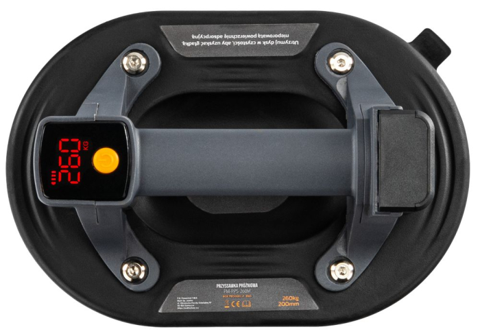 Ventuză Inteligentă cu Acumulator Li-Ion 3.7V Powermat PM-PPS-260M, Diametru 200mm, Capacitate 260kg, Pompă de Vid Automată cu Ecran LCD, Valiză Transport [8]
