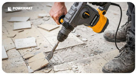 Daltă lată curbată SDS-plus Powermat , 17x165x75mm, unghi 15° [4]