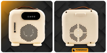 Aeroterma Powermat PM-TWE-2000D-LCD – 2000W, Termostat Reglabil, LCD, Telecomanda, Vertical/Orizontal [1]