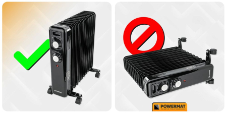 Aerotermă / Radiator Ulei 2500W Powermat – Sursă de Căldură Silentioasă cu Termostat Reglabil și Roți 360° [2]