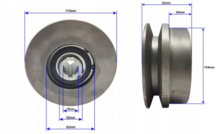 Compactoare - Ambreiaj centrifugal pentru compactor 115mm/19mm