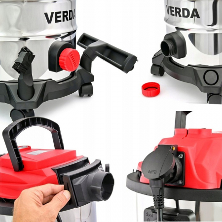 Aspirator industrial 25L pentru cenusa semineu  centrala termica soba  1650W  cuva inox SN196 [1]