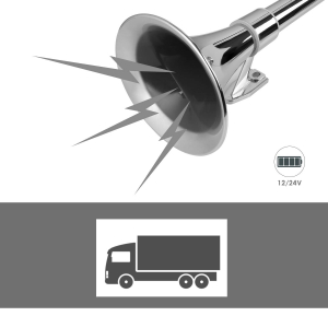 Claxon de aer  cu supapă cu solenoid /Nivelul de presiune a aerului 125DB 12 / 24V Super tare pentru toate camioanele, rulote sau iahtul si bărci [5]