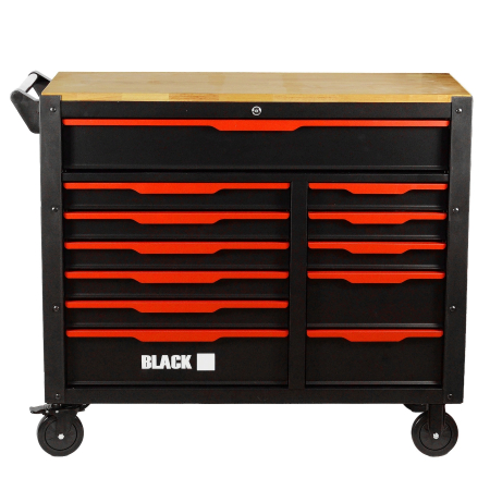 Banc de lucru cu sertare BLACK, 542 piese, dulap dublu 12 sertare, blat lemn si inchidere centralizata BK10504 [6]