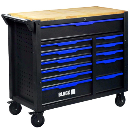 Banc de lucru cu sertare profesional BLACK, 360 piese, 12 sertare, blat lemn si incuietoare centrala    BK10503 [6]