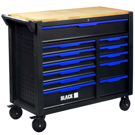Banc de lucru cu sertare profesional BLACK, 360 piese, 12 sertare, blat lemn si incuietoare centrala    BK10503 [5]