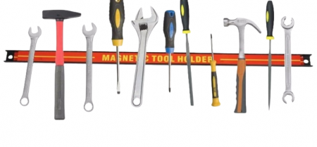 Set de 6x suporturi pentru scule cu bandă magnetică 60cm, suport pentru bară de scule magnetică 13 kg, profesional SN3522-6 [6]