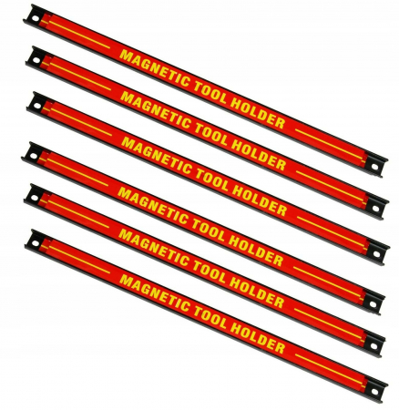 Set de 6x suporturi pentru scule cu bandă magnetică 60cm, suport pentru bară de scule magnetică 13 kg, profesional SN3522-6 [2]
