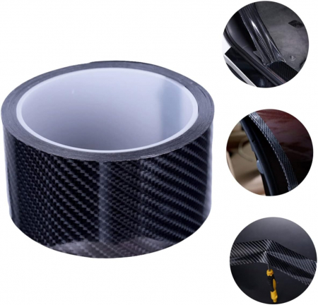 Tuning Auto - Banda protectie auto negru carbon pentru prag, usa, bara, bord Impermeabila tuning Auto, 5cm X 5m lungime