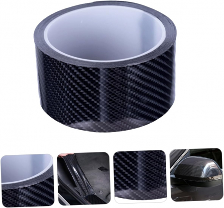 Banda protectie auto negru carbon pentru prag, usa, bara, bord Impermeabila tuning Auto, 5cm X 5m lungime [2]