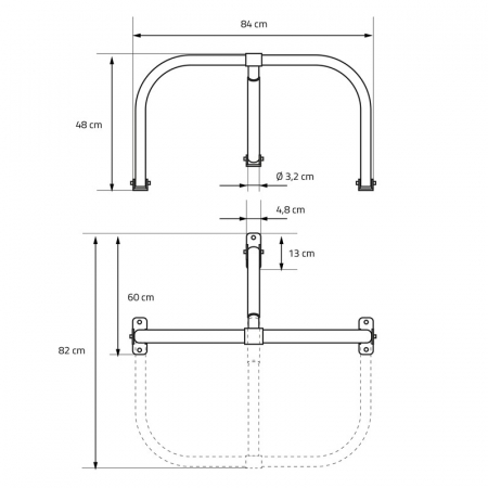 Bariera metalica pentru parcari 43x76 cm cu lacat  SN1804 [11]