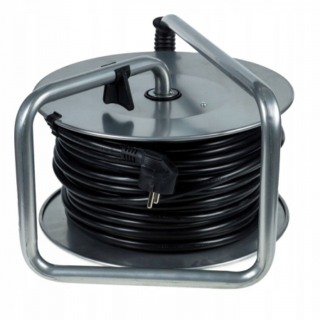 Cablu prelungitor cu rola metalica solida 4 prize lungime 50m 3x2.5mm [6]