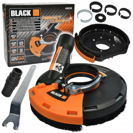 Capac de Aspirare Praf Pentru Polizor Unghiular 115-125mm BLACK (46011) – Adaptor Colectare Praf cu Inel de Perie si Inele de Reductie [3]