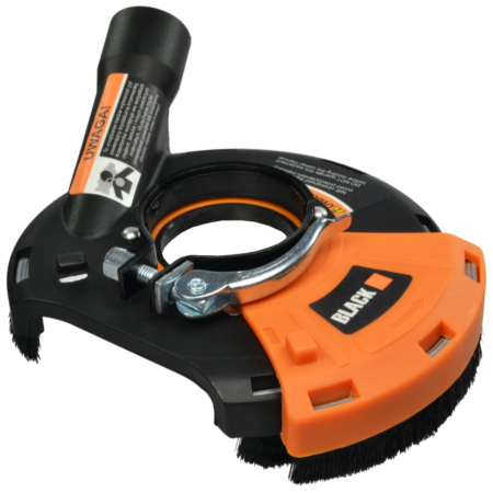 Rotopercutoare si bormasini - Capac de Aspirare Praf Pentru Polizor Unghiular 115-125mm BLACK (46011) – Adaptor Colectare Praf cu Inel de Perie si Inele de Reductie