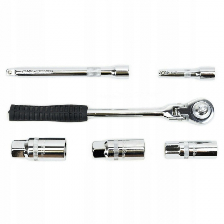 Scule si Unelte - Cheie cu clichet tubulare 16-18-21 mm  pentru bujie cu prelungitoare 75mm si 151mm lungime  SN3633