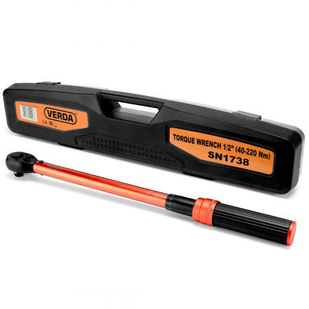 Cheie dinamometrica pentru roti 1/2" 40-220 Nm cu tubulare de 17, 19, 21, 24MM in valiza SN1738 [8]