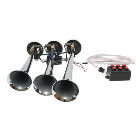 Claxon Muzical Pneumatic 145 dB | 3 Goarne Cromate Premium | 6 Melodii Selectabile [3]