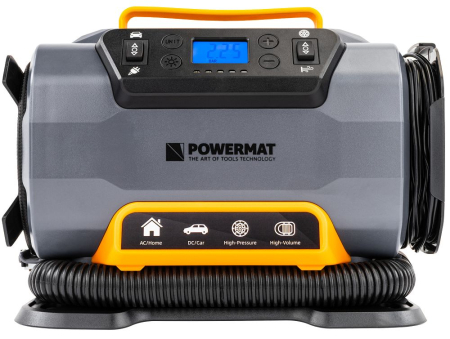 Electrice Auto - Compresor Auto POWERMAT 10 Bar, 35 l/min, Alimentare 230V/12V, Ecran LCD, Lanternă LED