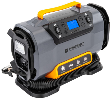Compresor Auto POWERMAT 10 Bar, 35 l/min, Alimentare 230V/12V, Ecran LCD, Lanternă LED [2]
