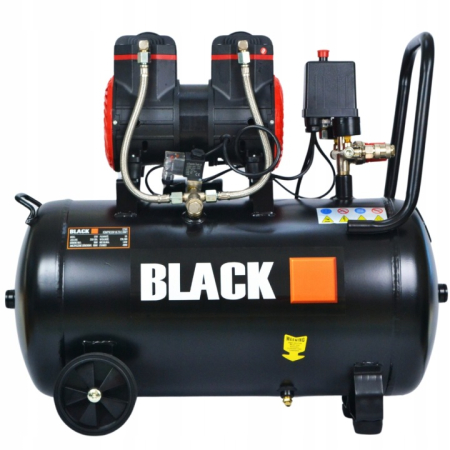Compresor de Aer Fara Ulei Bilindru BLACK 50L, Putere 1500W (2 CP), Debit 220 L/min, Presiune 8 Bar, 2850 RPM, 2 Cuple Rapide, Cod Producator 12881 [1]