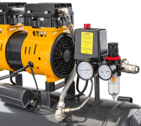 Compresor de Aer Profesional fara Ulei Powermat , 24L, 1.8kW (2.4 CP), 8 Bar, Ultra-Silentios (59 dB) cu Separator Filtru [1]