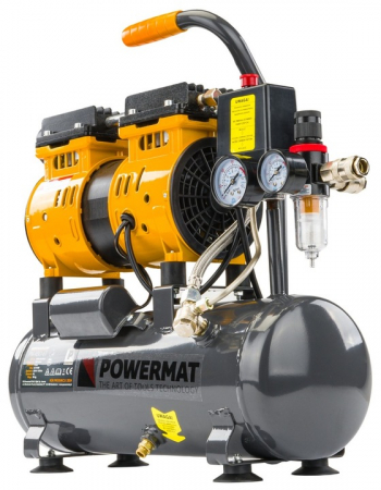 Compresoare auto - Compresor fara ulei 6L 8bar 150L/min 230V si separator regulator presiune silentios 59dB