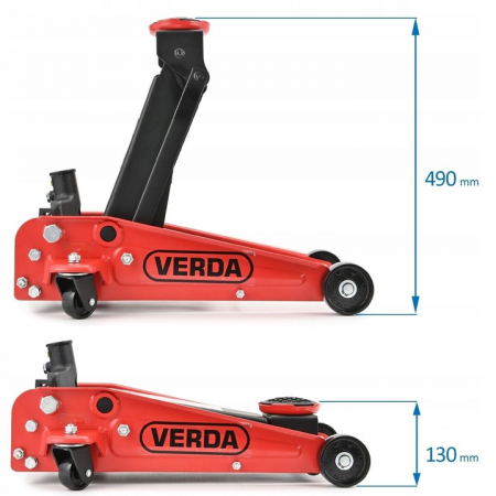 Cric auto hidraulic profil redus de 130 mm   3.0T cu 4 roti SN3027 [8]