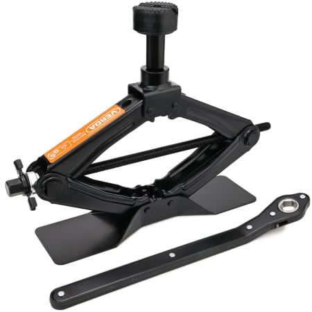 Cric Auto - Cric auto trapezoidal Verda Cric foarfeca 2t 104 - 425 mm cu clichet, coloana de otel si suport de cauciuc SN4568