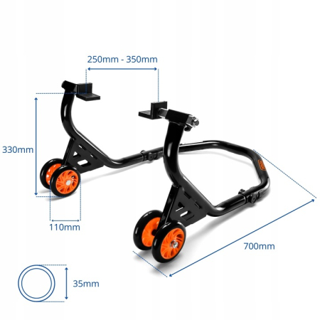 Cric bascula spate motocicleta reglabil 250-350 mm ,270 kg,premium 35 mm SN1720 [6]
