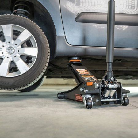 Cric hidraulic profesional Verda 3T profil redus – 2 pistoane, atelier și garaj [5]