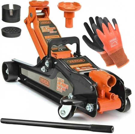 Cric Auto - Cric Hidraulic Profil Redus VERDA 2.5T - Ridicare Sigura si Eficienta, Extensie + Cauciuc MF77107