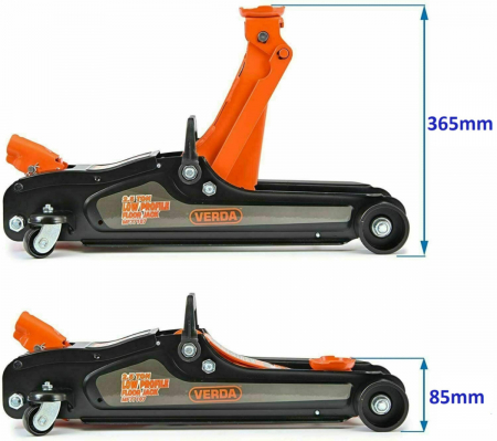 Cric Hidraulic Profil Redus VERDA 2.5T - Ridicare Sigura si Eficienta, Extensie + Cauciuc MF77107 [2]