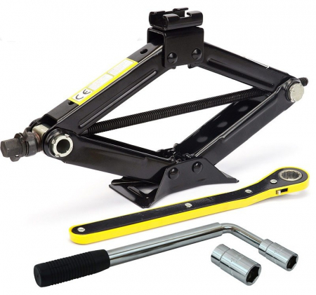 Scule si Unelte - Cric trapezoidal 2T 105-410mm cu clichet si o cheie telescopica pentru roti SN4549