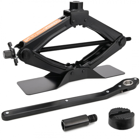 Cric trapezoidal 2t pentru ridicarea masinii cu cheie pentru roti si husa manusi prelungitor SN4570 [1]